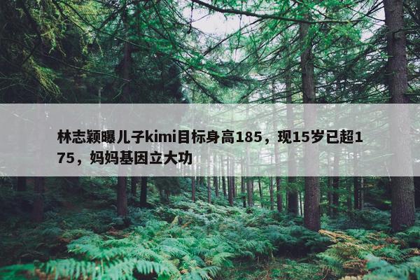 林志颖曝儿子kimi目标身高185，现15岁已超175，妈妈基因立大功