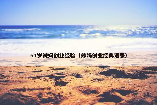 51岁辣妈创业经验（辣妈创业经典语录）