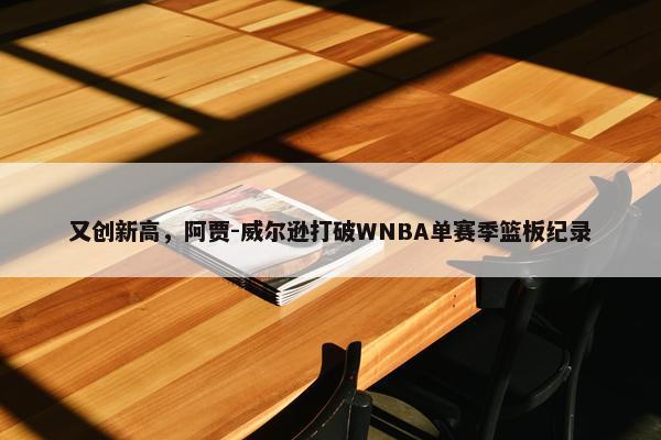 又创新高，阿贾-威尔逊打破WNBA单赛季篮板纪录