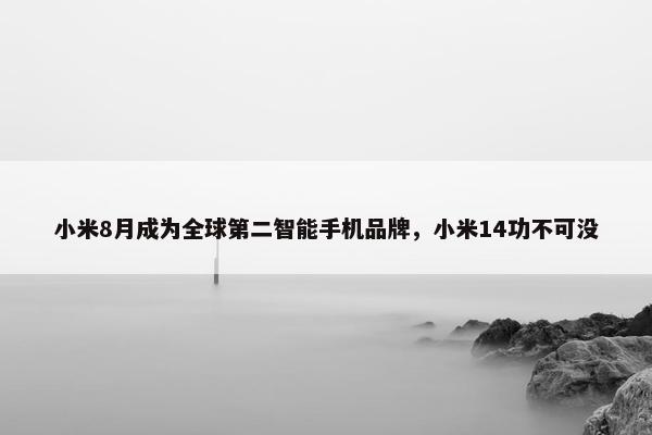 小米8月成为全球第二智能手机品牌，小米14功不可没