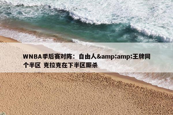 WNBA季后赛对阵：自由人&amp;王牌同个半区 克拉克在下半区厮杀