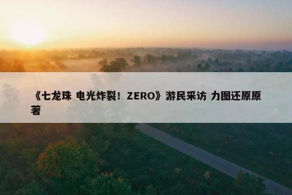 《七龙珠 电光炸裂！ZERO》游民采访 力图还原原著