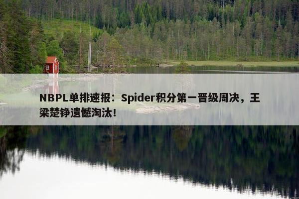 NBPL单排速报：Spider积分第一晋级周决，王梁楚铮遗憾淘汰！