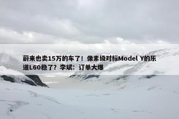 蔚来也卖15万的车了！像素级对标Model Y的乐道L60稳了？李斌：订单大爆