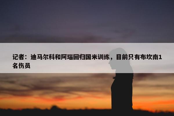 记者：迪马尔科和阿瑙回归国米训练，目前只有布坎南1名伤员