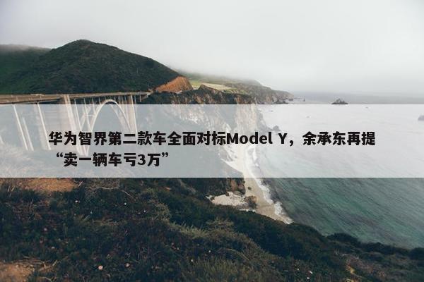 华为智界第二款车全面对标Model Y，余承东再提“卖一辆车亏3万”