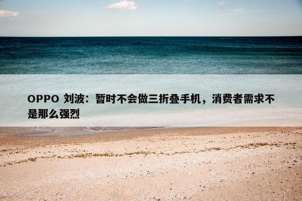 OPPO 刘波：暂时不会做三折叠手机，消费者需求不是那么强烈