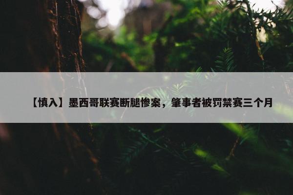 【慎入】墨西哥联赛断腿惨案，肇事者被罚禁赛三个月