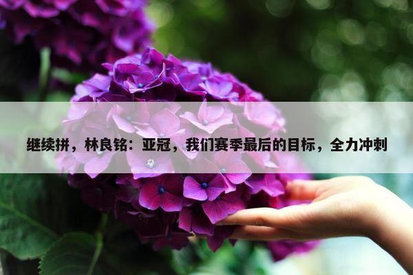 继续拼，林良铭：亚冠，我们赛季最后的目标，全力冲刺