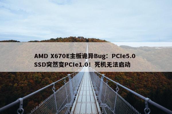 AMD X670E主板诡异Bug：PCIe5.0 SSD突然变PCIe1.0！死机无法启动