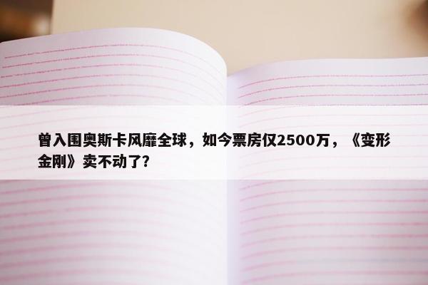 曾入围奥斯卡风靡全球，如今票房仅2500万，《变形金刚》卖不动了？