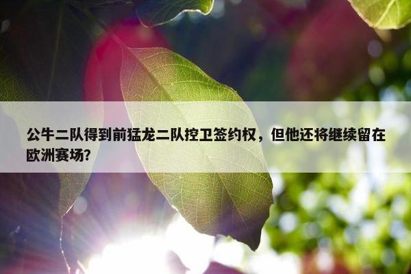 公牛二队得到前猛龙二队控卫签约权，但他还将继续留在欧洲赛场？