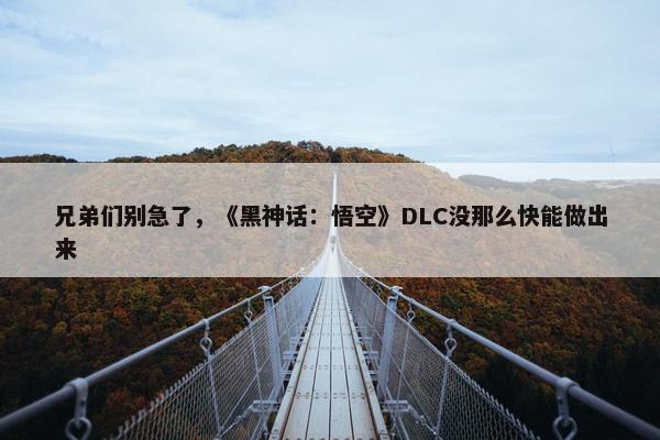 兄弟们别急了，《黑神话：悟空》DLC没那么快能做出来