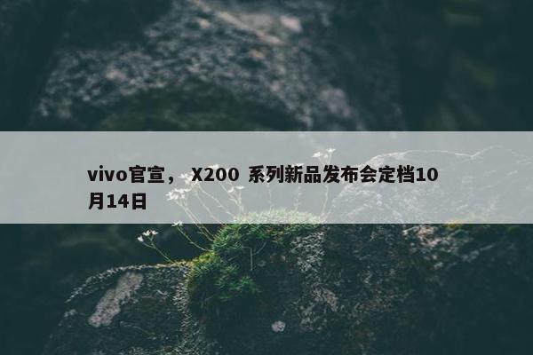 vivo官宣， X200 系列新品发布会定档10 月14日