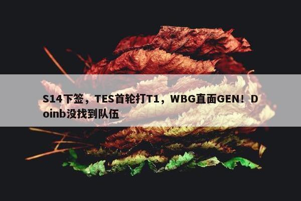 S14下签，TES首轮打T1，WBG直面GEN！Doinb没找到队伍