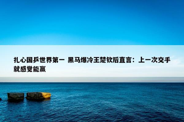 扎心国乒世界第一 黑马爆冷王楚钦后直言：上一次交手就感觉能赢