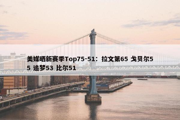 美媒晒新赛季Top75-51：拉文第65 戈贝尔55 追梦53 比尔51