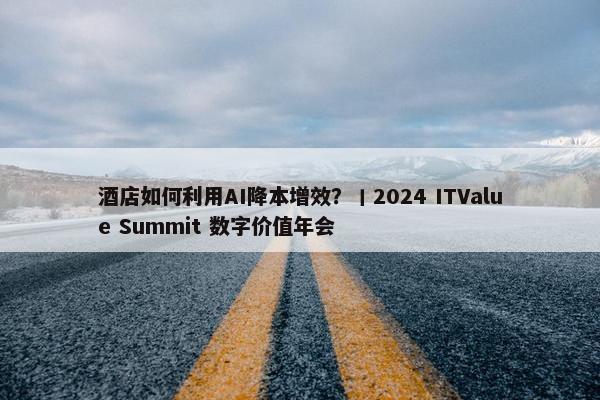 酒店如何利用AI降本增效？丨2024 ITValue Summit 数字价值年会