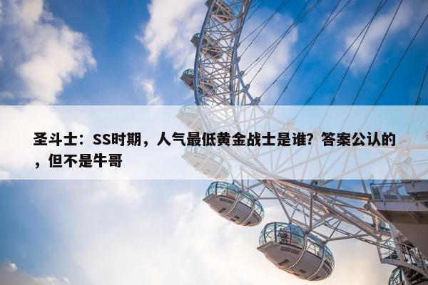 圣斗士：SS时期，人气最低黄金战士是谁？答案公认的，但不是牛哥