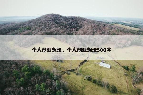 个人创业想法，个人创业想法500字