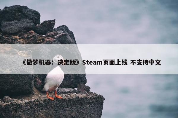 《做梦机器：决定版》Steam页面上线 不支持中文