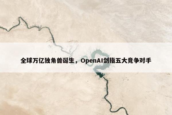 全球万亿独角兽诞生，OpenAI剑指五大竞争对手