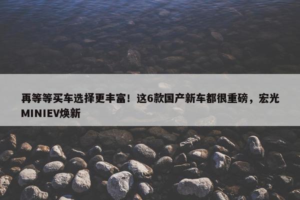 再等等买车选择更丰富！这6款国产新车都很重磅，宏光MINIEV焕新