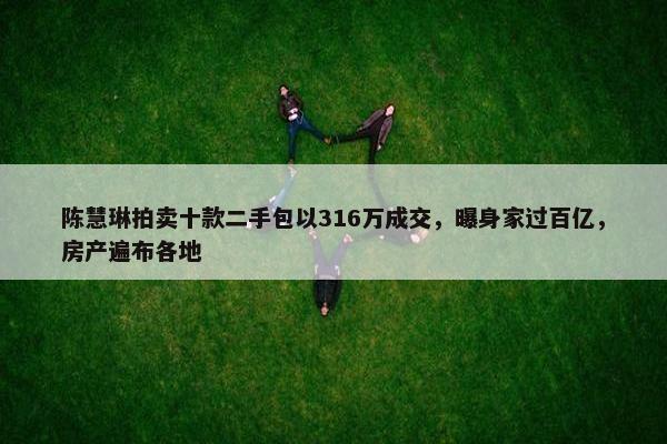 陈慧琳拍卖十款二手包以316万成交，曝身家过百亿，房产遍布各地