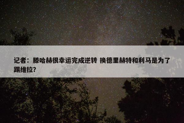 记者：滕哈赫很幸运完成逆转 换德里赫特和利马是为了踢维拉？