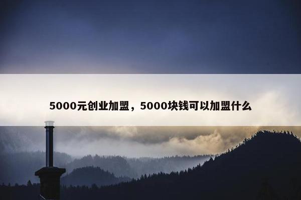 5000元创业加盟，5000块钱可以加盟什么