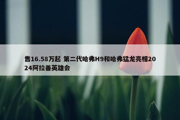 售16.58万起 第二代哈弗H9和哈弗猛龙亮相2024阿拉善英雄会