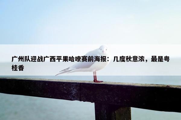 广州队迎战广西平果哈嘹赛前海报：几度秋意浓，最是粤桂香