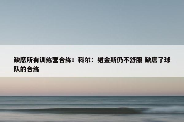 缺席所有训练营合练！科尔：维金斯仍不舒服 缺席了球队的合练