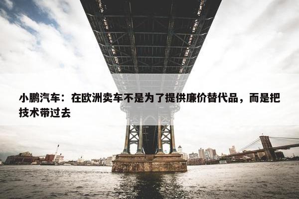 小鹏汽车：在欧洲卖车不是为了提供廉价替代品，而是把技术带过去