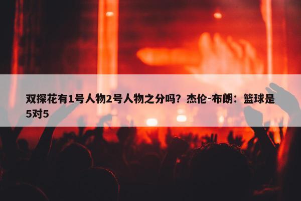 双探花有1号人物2号人物之分吗？杰伦-布朗：篮球是5对5