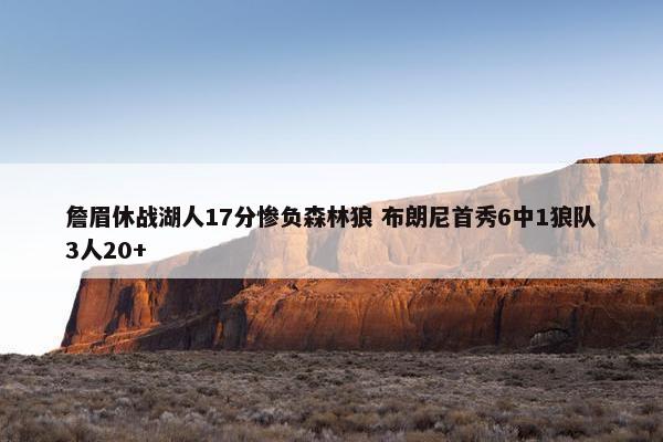 詹眉休战湖人17分惨负森林狼 布朗尼首秀6中1狼队3人20+