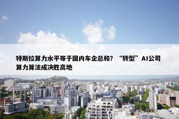 特斯拉算力水平等于国内车企总和？“转型”AI公司 算力算法成决胜高地