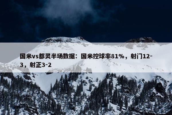 国米vs都灵半场数据：国米控球率81%，射门12-3，射正3-2