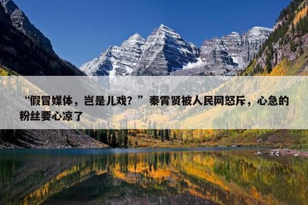 “假冒媒体，岂是儿戏？”秦霄贤被人民网怒斥，心急的粉丝要心凉了