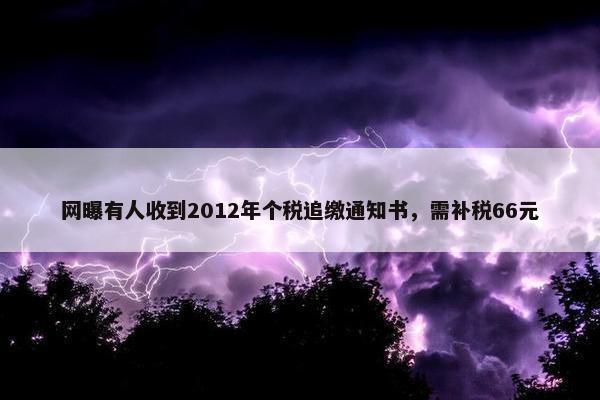 网曝有人收到2012年个税追缴通知书，需补税66元