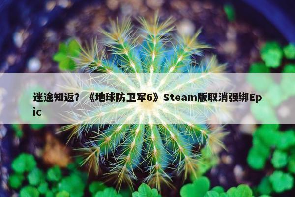 迷途知返？《地球防卫军6》Steam版取消强绑Epic