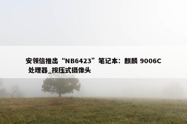 安领信推出“NB6423”笔记本：麒麟 9006C 处理器_按压式摄像头