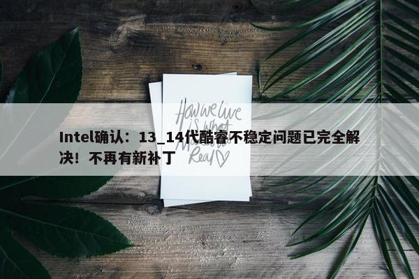 Intel确认：13_14代酷睿不稳定问题已完全解决！不再有新补丁