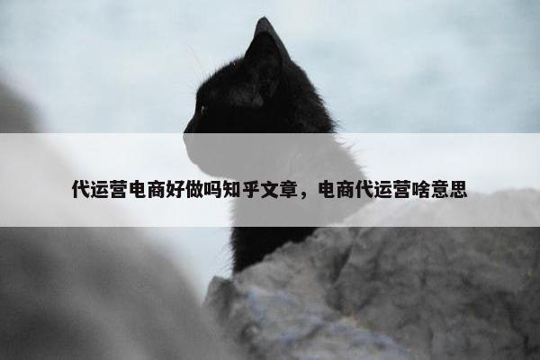 代运营电商好做吗知乎文章，电商代运营啥意思