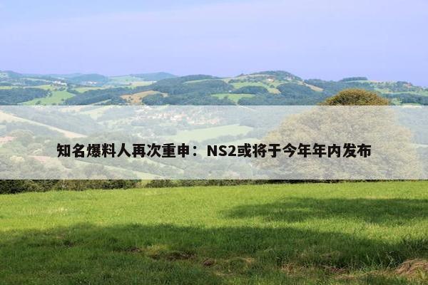 知名爆料人再次重申：NS2或将于今年年内发布