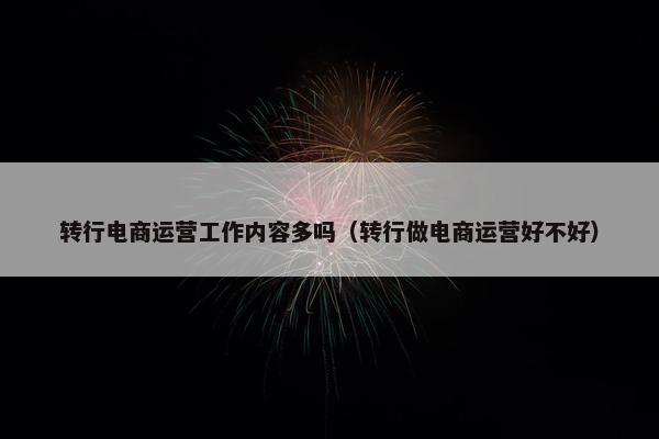 转行电商运营工作内容多吗（转行做电商运营好不好）