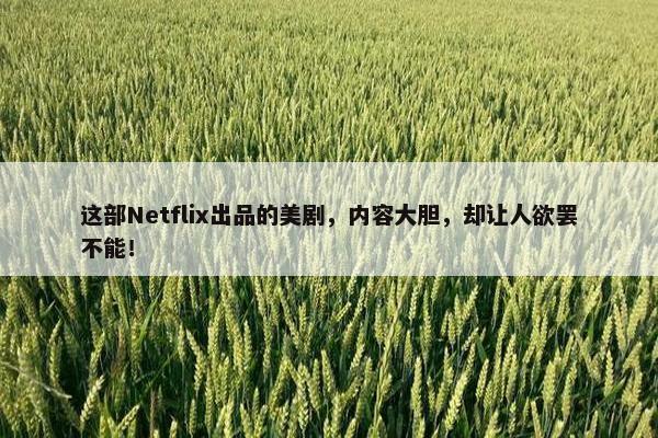 这部Netflix出品的美剧，内容大胆，却让人欲罢不能！