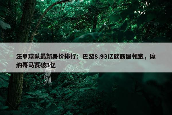 法甲球队最新身价排行：巴黎8.93亿欧断层领跑，摩纳哥马赛破3亿