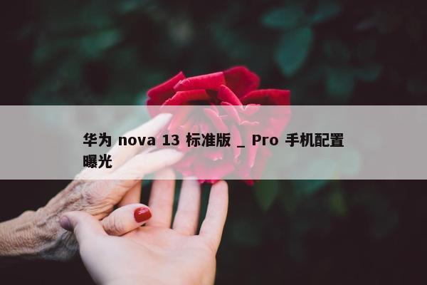 华为 nova 13 标准版 _ Pro 手机配置曝光