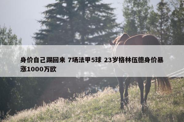 身价自己踢回来 7场法甲5球 23岁格林伍德身价暴涨1000万欧